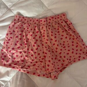 Pink Strawberry Sleeping Shorts